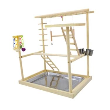 Imagem de Baoblaze Bird Play Stand Bird Playground, e multifuncional ginástica de pássaros Playpen Playstand de Parrot de madeira para cockatoo Cockatiels