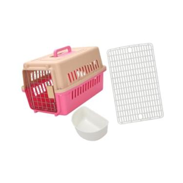 Imagem de Generic Caixa de transporte de animais de transporte portador de viagem de cachorro fácil de transportar cão respirável Kennel Pet, Rosa