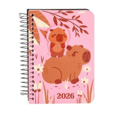 Imagem de Agenda 2026 Média Zoo Capivara Removivel Confetti