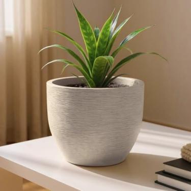 Imagem de Vaso de Polietileno Decorativo Cone Redondo 25x20 cm com ou sem Prato – Jardim Sala e Varanda (Areia SEM prato)