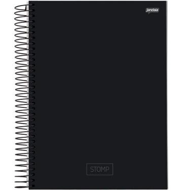 Imagem de Caderno Espiral Universitário Capa Dura 10 Matérias 200 Folhas Stomp Jandaia Preto