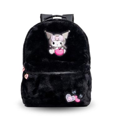 Imagem de Mochila Costas Peluciada Kuromi Hello Kitty Meninas Escolar