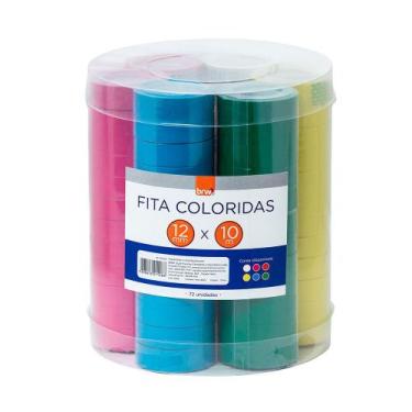 Imagem de Fita Adesiva BRW Colorida 12mm x 10m Pote 72 Un
