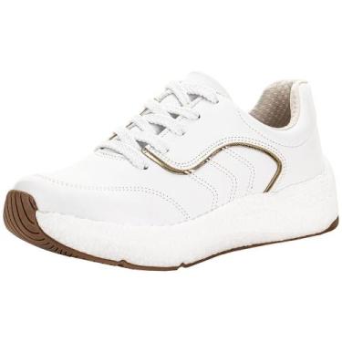 Imagem de Tênis feminino casual beira rio 4327101, Branco, Dourado, 38