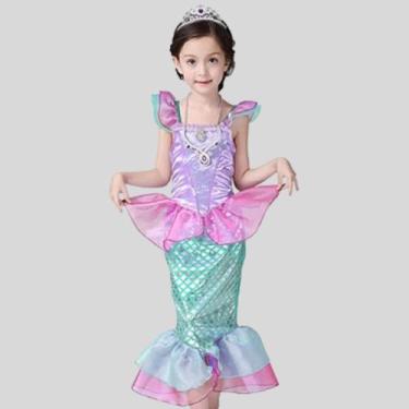 Imagem de Vestido Fantasia Carnaval Halloween Infantil Cosplay Temático Princesa