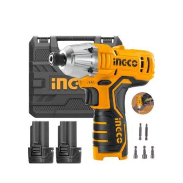 Imagem de Parafusadeira de impacto ingco 1/4" cirli1201-9 com 2 baterias 1.5am 1