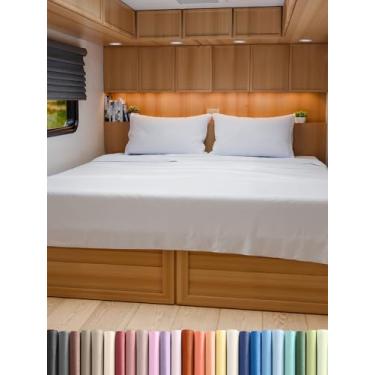 Imagem de Jogo de cama King Size RV 72 x 80 - 4 peças RV Short Queen Lençóis - Ultramacios, respiráveis e refrescantes - Projetado para beliches, trailers e campistas - Serve para colchões de 20 a 30 cm - Roupa