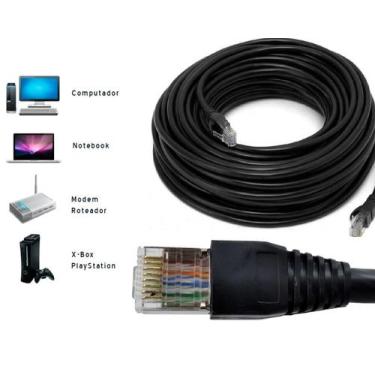 Imagem de Patch Cord Cabo De Rede Cat6 10m Metros 10m Cat 6 - Utp Rj45 - Cabomix