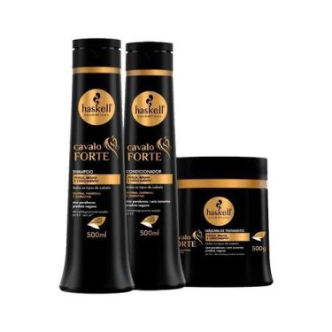 Imagem de Kit Cavalo Forte 3 Prod 500g Anti Queda E Crescimento Haskell