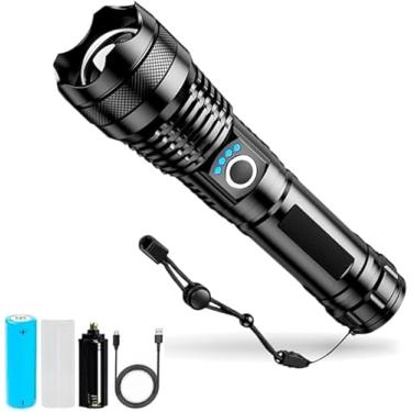 Imagem de Lanterna T9 Tática Militar Super Potente LED P50 Profissional Recarregável USB com Zoom e Longo Alcance – A Mais Forte do Mundo