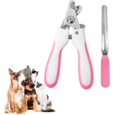 Imagem de Cortador De Unhas Pet Kit Alicate e Lixa Para Cães e Gatos (Branco e rosa)