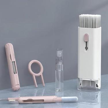 Imagem de Kit Limpeza 7 em 1 para Eletrônicos – Limpa Celular, Notebook, Teclado, Fones e TV | Portátil, Completo e Multiuso (Rosa)