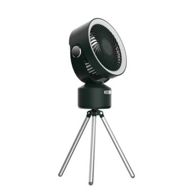 Imagem de Ventilador de Camping Tripé Uso Duplo Suspenso Pequeno Teto Portátil USB para Barraca Controle Remoto 3- com Luz