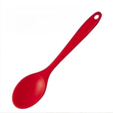 Imagem de KIT 2 Utensílios de Cozinha Silicone Vermelho Espátula e Colher Macia - Alta Resistência e Durabilidade (2 KIT Vermelho)