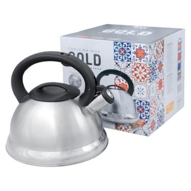 Imagem de Chaleira em Inox com Apito – Fundo Duplo e Compatível com Indução - Prata