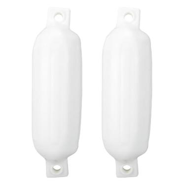 Imagem de Jiawu Fenders de Barco 2 Pacote, 4,33 X 15,75 Polegadas Pára -choques de Barcos para Encaixe, Pára -choques Infláveis ​​de Barcos Com Nervuras Com Cordas, Agulhas para Iate Pontão (Branco)
