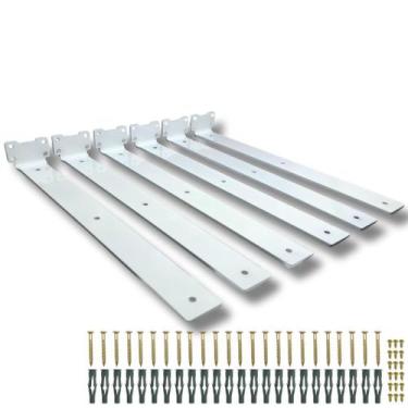 Imagem de Seis Fixadores de Parede Para Prateleira 40cm Estilo Moderno Cantoneir