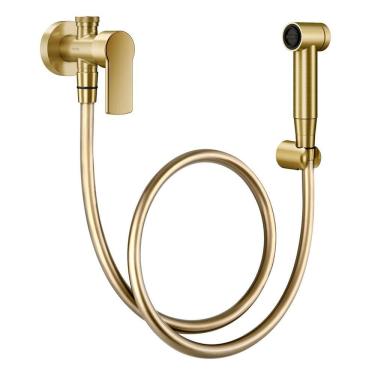 Imagem de Ducha Higiênica Docol Argon 90008488072 Com Registro E Derivação Ouro Escovado