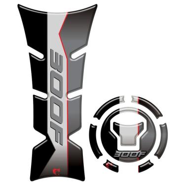 Imagem de Kit Adesivo Protetor De Tanque Moto Honda Cb Twister 300f 2025 - Cinza E Preto