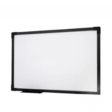 Imagem de Quadro Branco 120x80cm Lousa Branca UV Moldura MDF Preto Soft + 4 Canetas + 1 Apagador quadro branco para Casa, Escola e Escritório