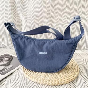 Imagem de Bolsa Nylon Feminina Casual Clean Forrada 2 Bolsos Internos (Azul)