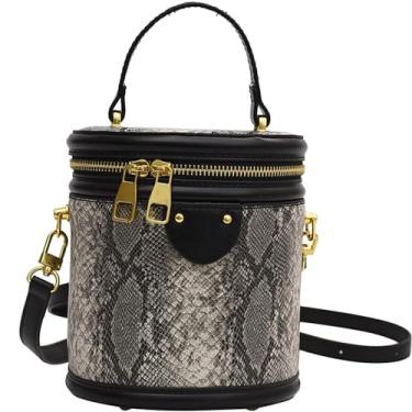 Imagem de RTGGSEL Bolsa tiracolo de malha acolchoada para mulheres pequena bolsa quadrada bolsa de mão com pingente de boneca de coelho, Cobra preta, Bolsa de ombro feminina