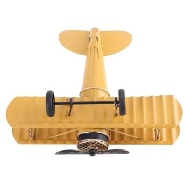 Imagem de Generic Delicado Modelo de Avião de Ferro Forjado Decoração de Hélice Biplano Vintage para Coleção de Presentes de Casa ou Escritório (comprimento Lateral de 7,5 pol., Ornamento de Coleção de