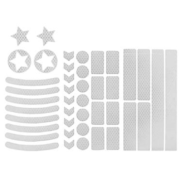 Imagem de 42pcs Adesivos Reflexivos Faixas de Aviso Visibilidade Noturna para Capacete MTB Carro Motocicleta Carrinhos Bebê Cadeiras Rodas