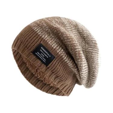 Imagem de Gorro De Inverno Unissex Com Forro De Pelúcia, Boné Tricotado Estilo S