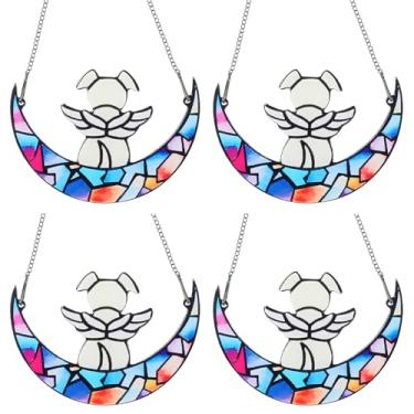 Imagem de MAQUITA 1 peça de apanhador solar para cães com ângulo de vitral para presentes de lembrança da perda de simpatia do cão, presentes de luto de perda de animais de estimação em memória do animal de