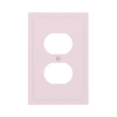 Imagem de Wmhusu Capas de tomada rosa 1 gangue duplex interruptor de luz placa de cobertura decorativa placas de parede placa elétrica receptáculo para decoração de quarto de banheiro