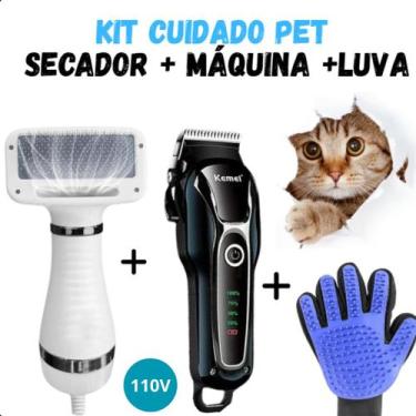 Imagem de Kit Completo Tosa 1991 Premium com Secador 2 em 1 e Luva Azul Ajustáve