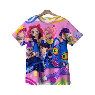 Imagem de Camiseta KPop Demon Hunters Para Meninas, Camiseta Casual Engraçada Pa