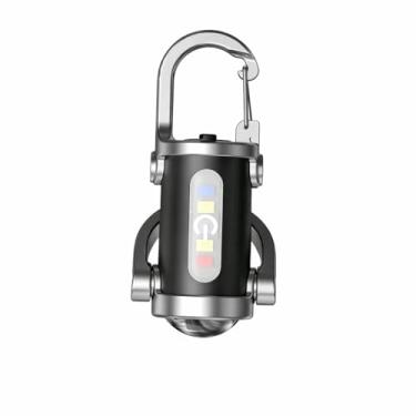 Imagem de Lanterna LED Portátil com Carabina, Preta e Prateada, Design Compacto, Multicolorida