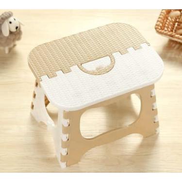 Imagem de Escada de passo plástica dobrável Cadeira portátil Banco pequeno para crianças Uso doméstico interno Design leve quarto escritório viagens acampamento