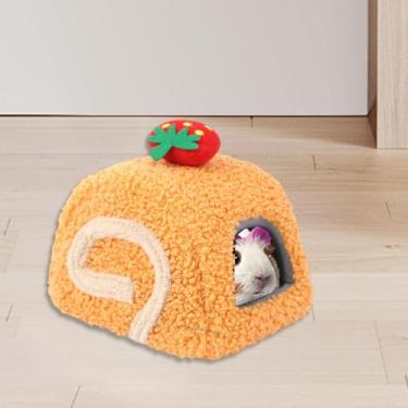 Imagem de Bothyi Cama para hamster, aconchegante, acessório encantador para o inverno, ideal para porquinhos-da-índia, ouriços, furões, pequenos animais de, Laranja