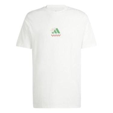 Imagem de Camiseta Adidas Grafica Pizza Masculina Branco/ Verde/ Vermelho 2GG-Masculino
