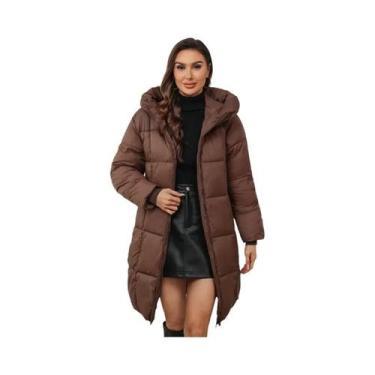 Imagem de Parka Feminina Longa De Algodão Com Isolamento Térmico Para Outono E I