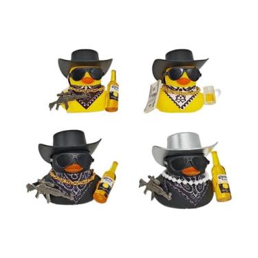 Imagem de Pato De Borracha Sortudo E Fortunado Com Chapéu De Cowboy, Cerveja E D