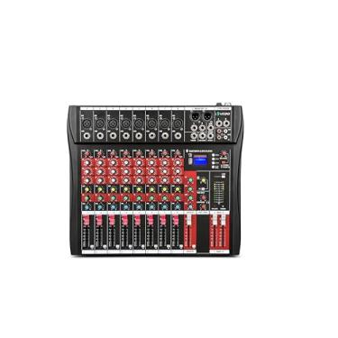 Imagem de VDA208L Console de mistura,8 Canais Mixer Profissional para Shows ao Vivo, Karaokê - USB/Bluetooth, Efeito de Reverb, Saída de Monitoração, Controle de Som Estúdio e Palco