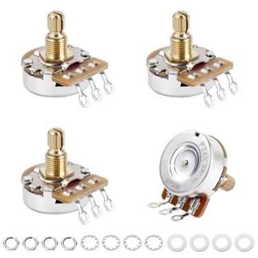 Imagem de Banworks Potenciômetro de latão A250K M8 Thread de tamanho completo para guitarras elétricas métrico 18 estrias (15 mm de comprimento) Potenciômetro cônico de áudio para Epiphone Les Paul LP/SG Squier