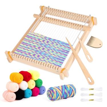 Imagem de Lemonfilter Weaving Loom Kit, 9" x 11" DIY Hand-Knitting Loom Kit for Kids Ages 8-12, Wooden Multi-Craft Weaving Loom Tapestry Loom Large Frame for Kids, Adult and Beginners Handcraft Loom