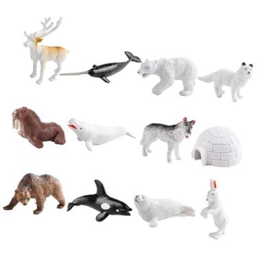 Imagem de JWQFBC 12 Figuras de Animais Do Ártico, Brinquedo Decorativo Realista, Educativo E Interativo, Presente de Dia Dos Namorados para Crianças, Ideal para Sala D