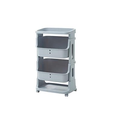 Imagem de Prateleiras de armazenamento rack móvel de cozinha rack de armazenamento carrinho de piso multicamadas colocação de frutas e vegetais prateleira de armazenamento para sala de estar (cor: 1) (1)