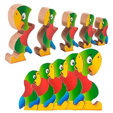 Imagem de Quebra Cabeça Infantil Madeira Pedagógico Animais Periquito Brinquedo Educativo Didático Fazendinha - Maninho Brinquedos