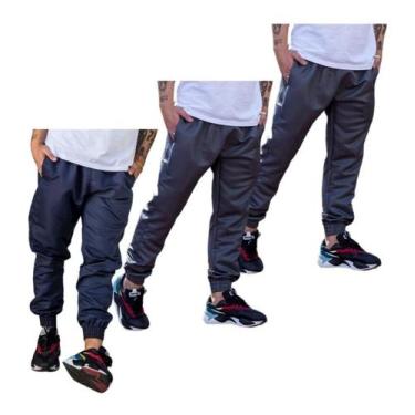 Imagem de Kit 3 Calças Jogger Tactel Estilo Neymar Inverno 2 Bolso 016 - J94 Con