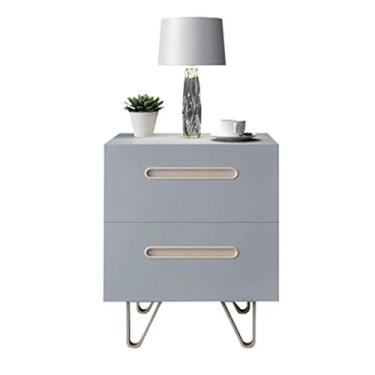 Imagem de Mesa lateral – mesa lateral de sofá, mesa de canto para lanche, mesa de cabeceira com gaveta de armazenamento, pernas de madeira maciça, móveis de sala de estar, quarto