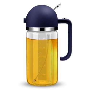 Imagem de Generic Dispensador de óleo 2 em 1 e pulverizador de óleo para cozinhar 550 ml 527.3 g Frasco pulverizador de azeite de oliva de vidro de grau alimentício com balança de bloqueio de dispensador e alça