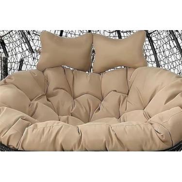 Imagem de Almofada de substituição para cadeira suspensa de jardim tipo ovo, 2 lugares, 59 x 43 polegadas (150 x 109 cm), almofada para cadeira suspensa dupla tipo rede (cadeira não incluída).
