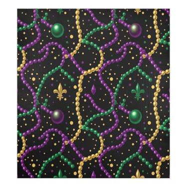 Imagem de Blueangle Mardi Gras Bead Strands capa de ímã de máquina de lavar louça, decoração da capa frontal da máquina de lavar louça, adesivos de eletrodomésticos, adesivos de eletrodomésticos, 58 cm C x 66